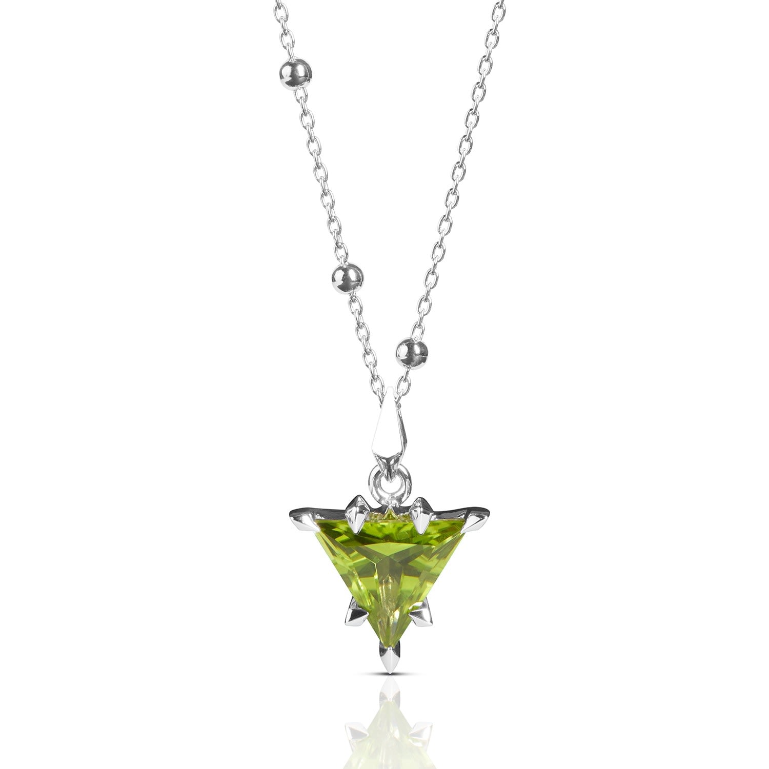 Trillion Pendant - Silver & Peridot