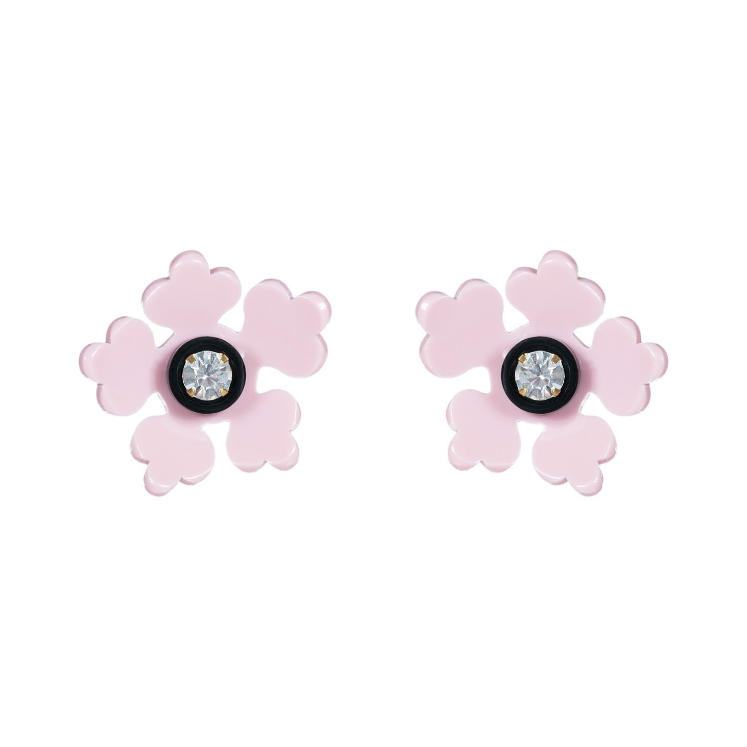 Acrylic Handmade Earring Kit Flower - Pink & Purple