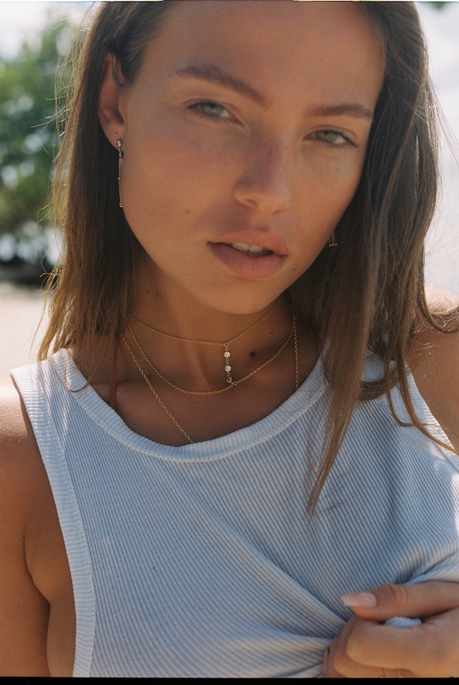 Julia Cz Gemstone Gold Choker