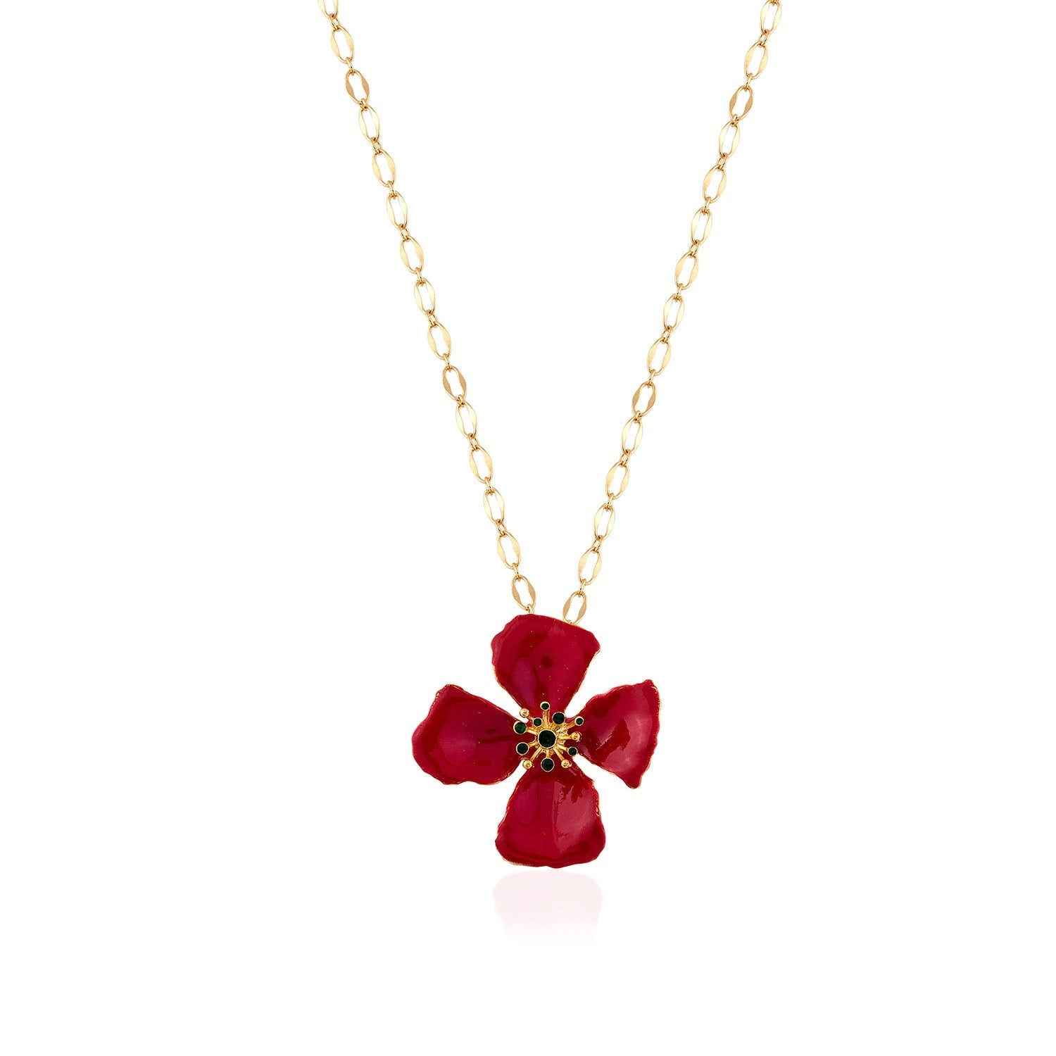 Red Hibiscus Flower Necklace