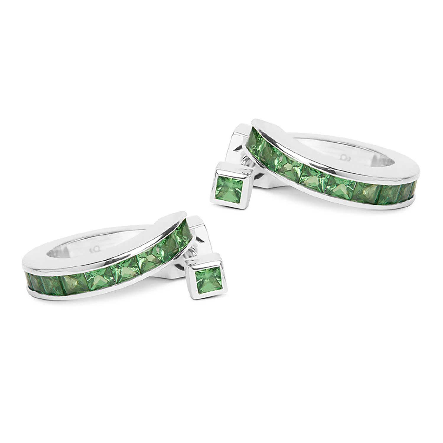 Vortex Tsavorite Earrings – Silver