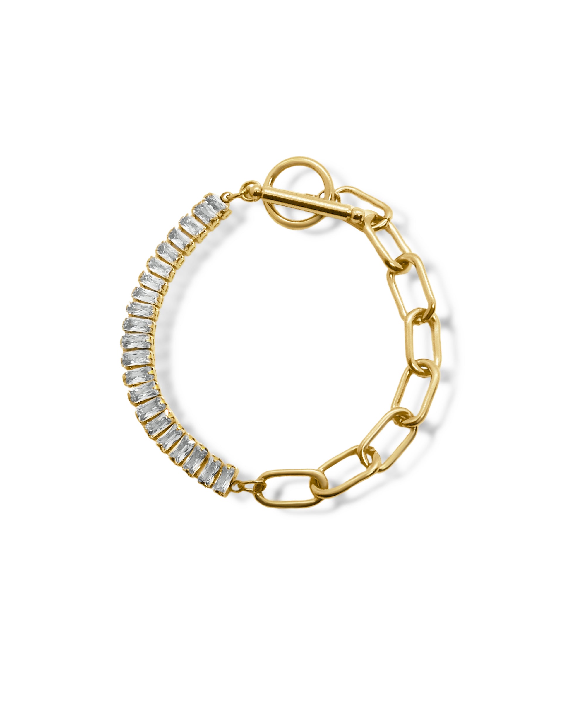 Nyra Luxury Half Chain Half Zirconic Bracelet