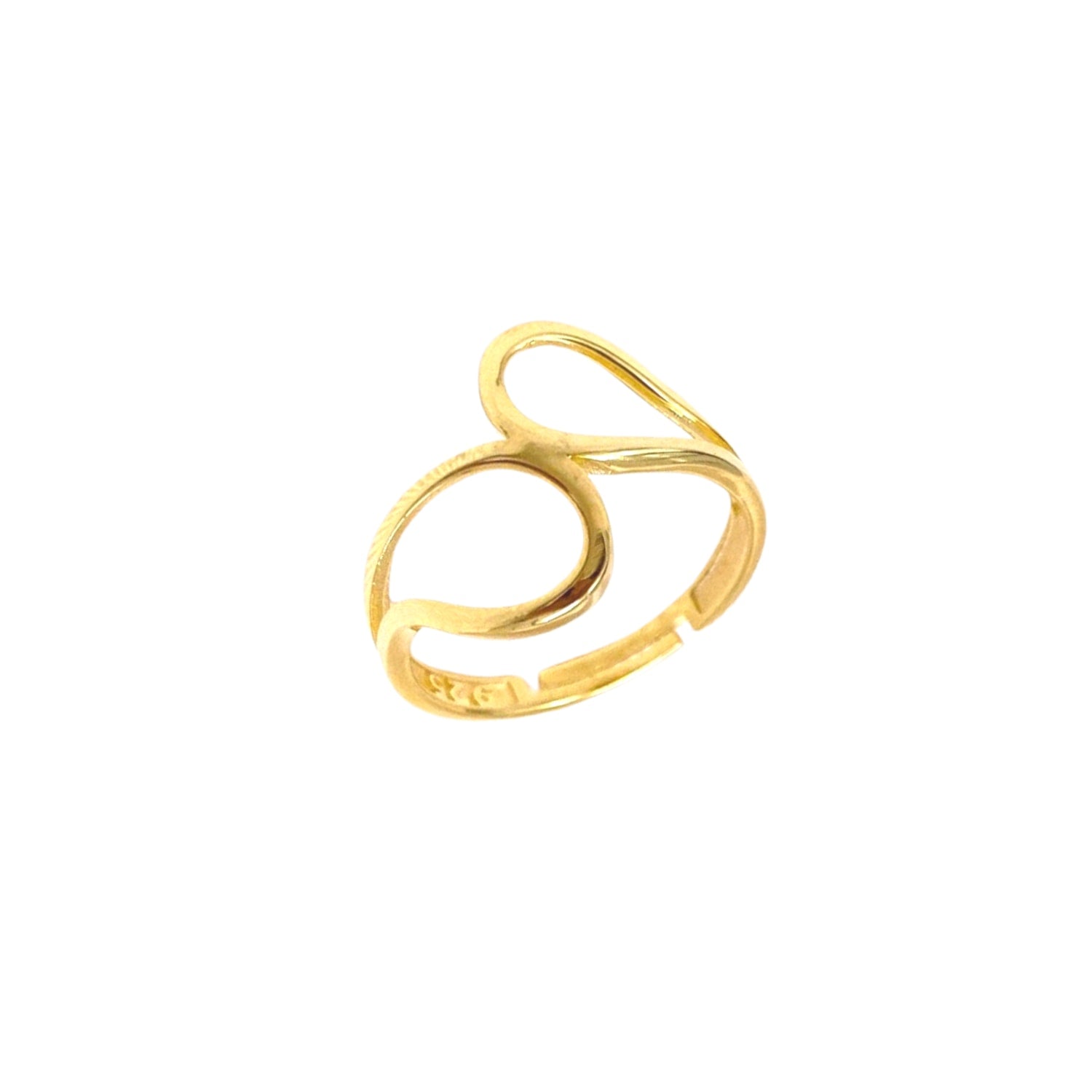 Intercepting Circles New Sterling Silver Ring - Gold