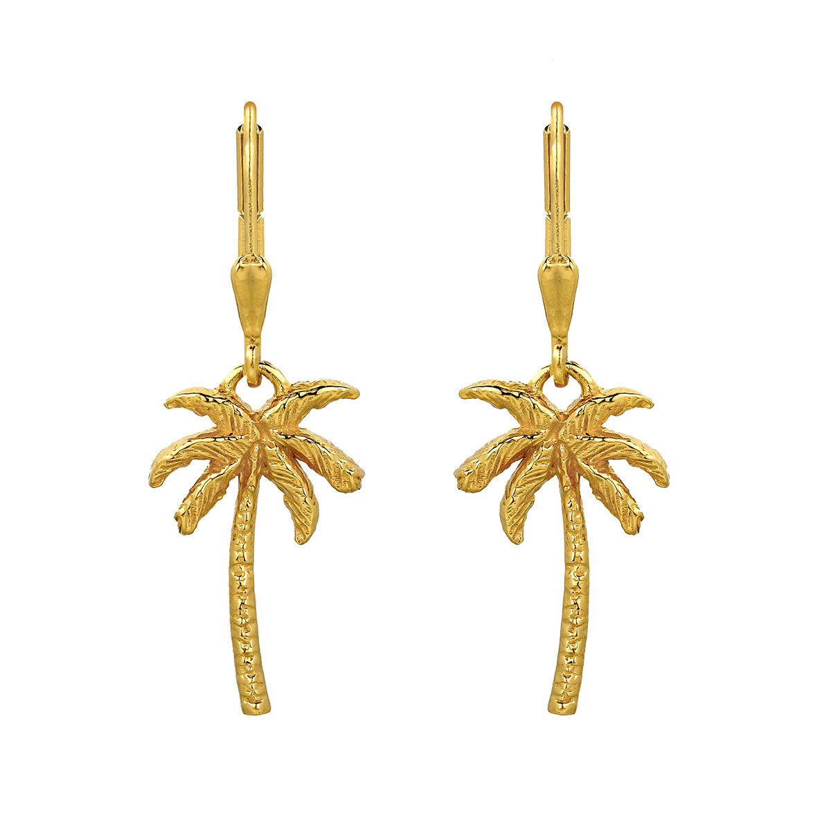 Oasis Palm Gold Drop Earrings