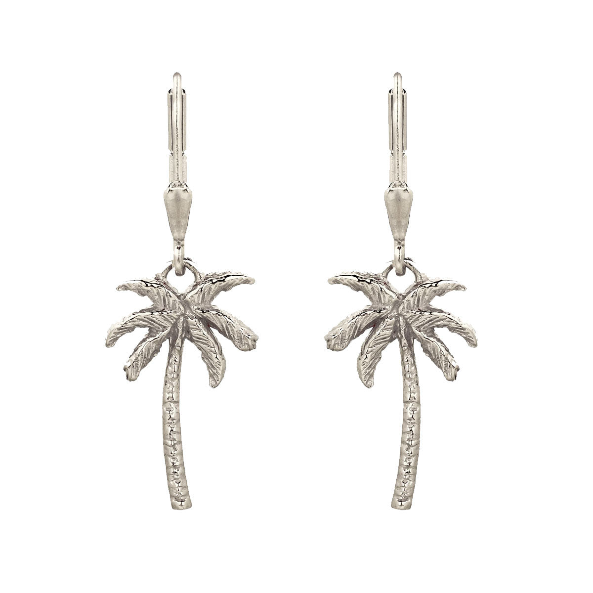 Oasis Palm Silver Drop Earrings