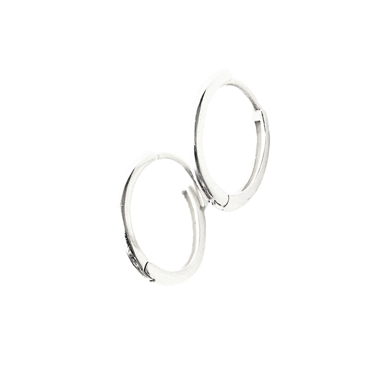 Sterling Silver Oval Small Hoop Earring - Silver