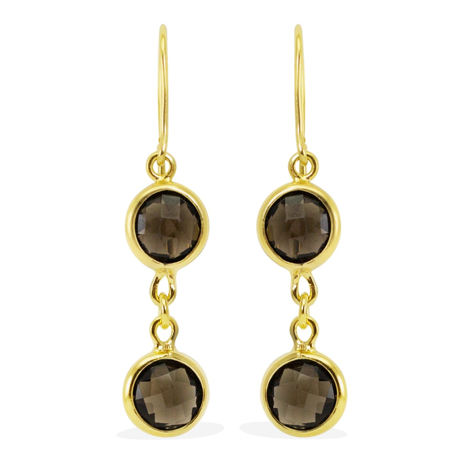 Vesuvio Smoky Quartz Gold Earrings