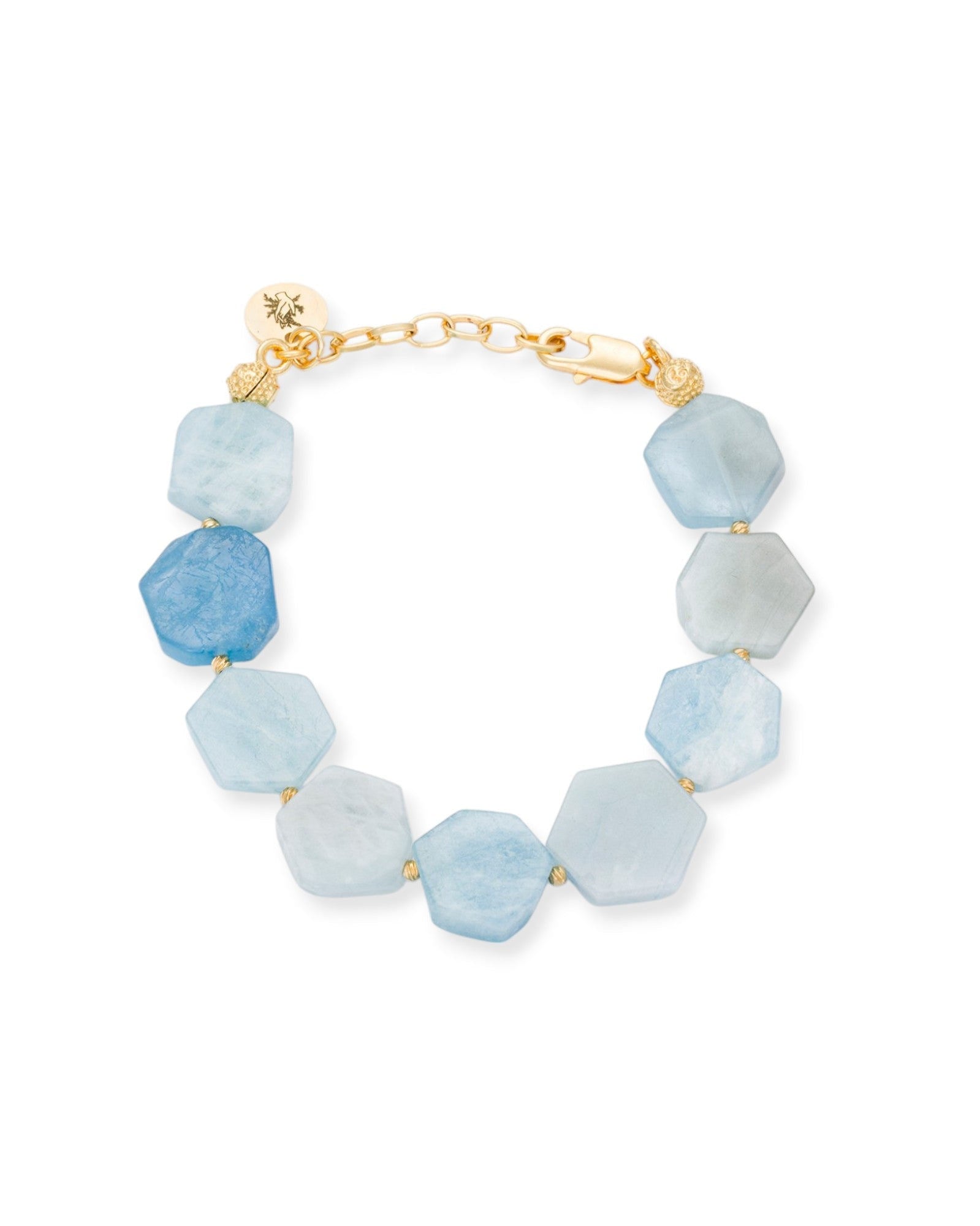 Ocean Bliss Bracelet With Hexagonal Aquamarine