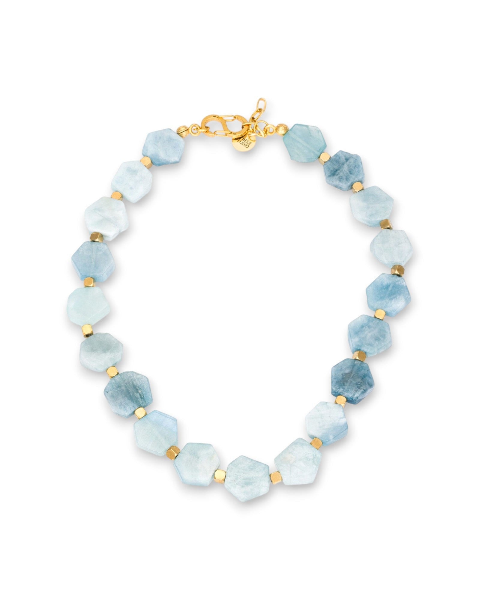 Ocean Bliss Necklace With Hexagonal Aquamarine