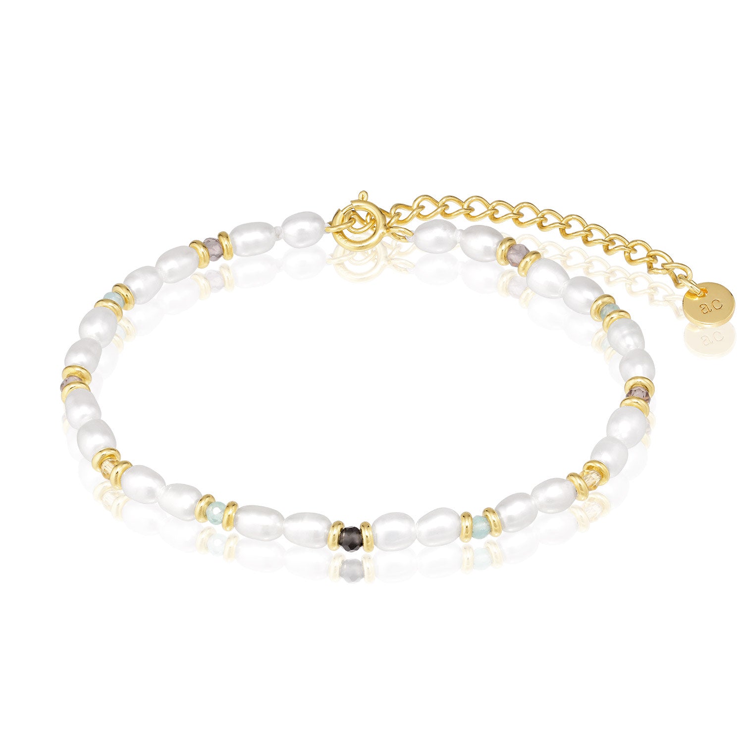 Ocean Bracelet Mixed With Stones & Freshwater Pearls