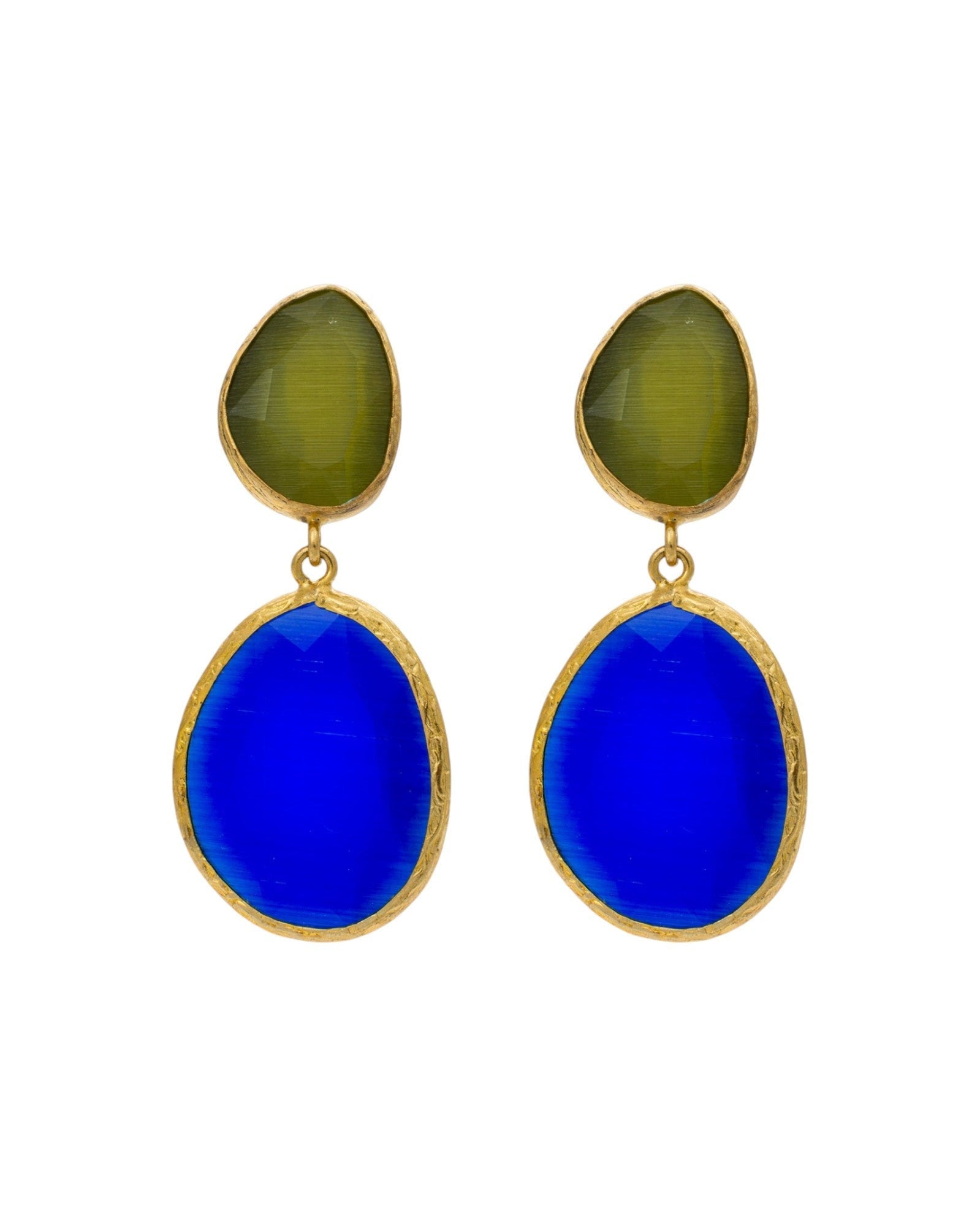 Ocean Depths Cat Eye Earrings
