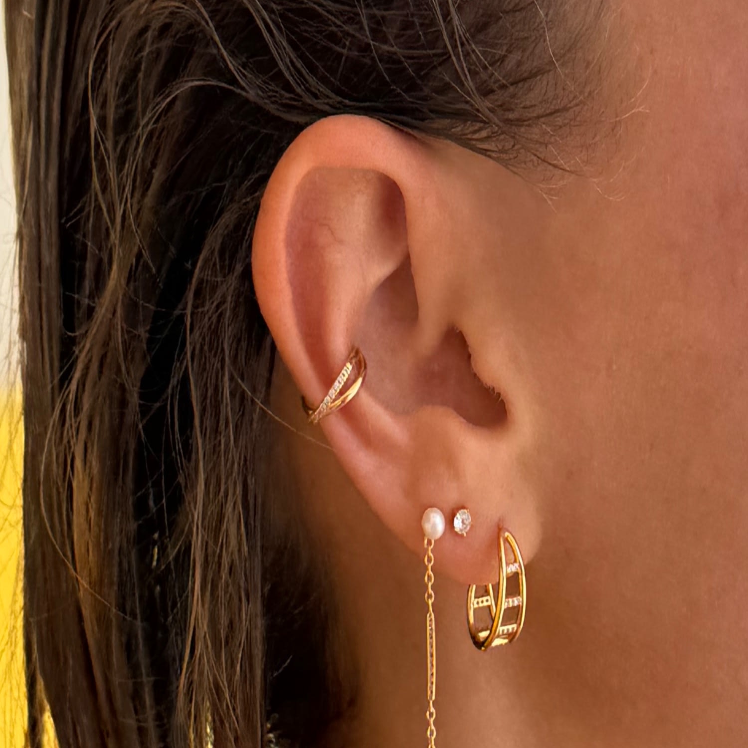 Ocean Earstuds W. Sparkling Zirconia