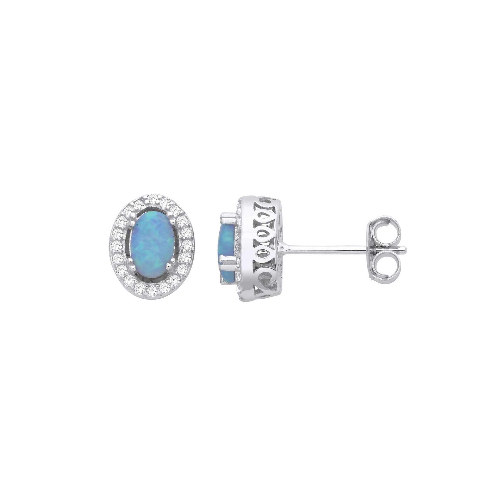 Ocean Halo Sterling Silver Studs