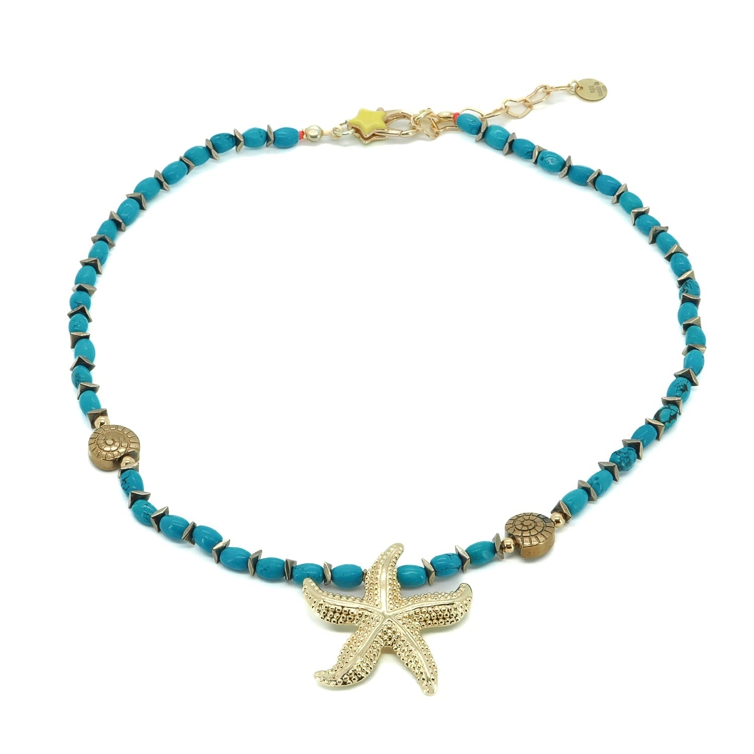 Ocean Spirit Starfish & Turquoise Choker Necklace - Turquoise