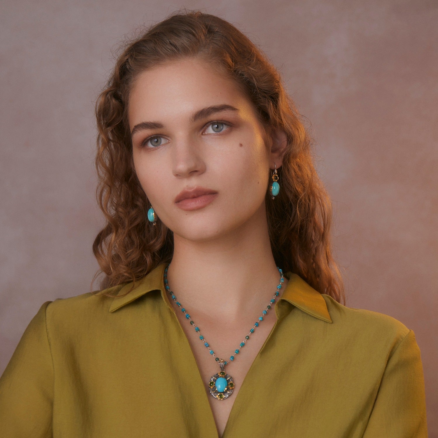 Ocean Turquoise Tourmaline Dangle Earrings