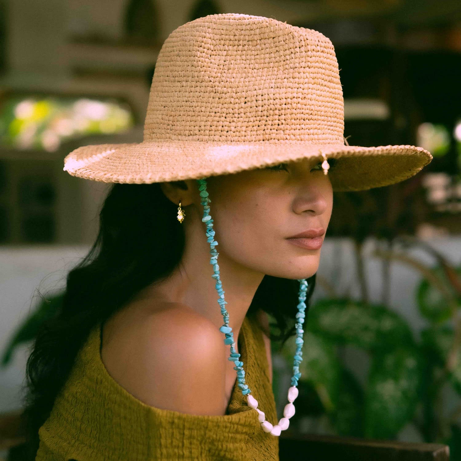 Oceana Turquoise & Pearl Beaded Necklace