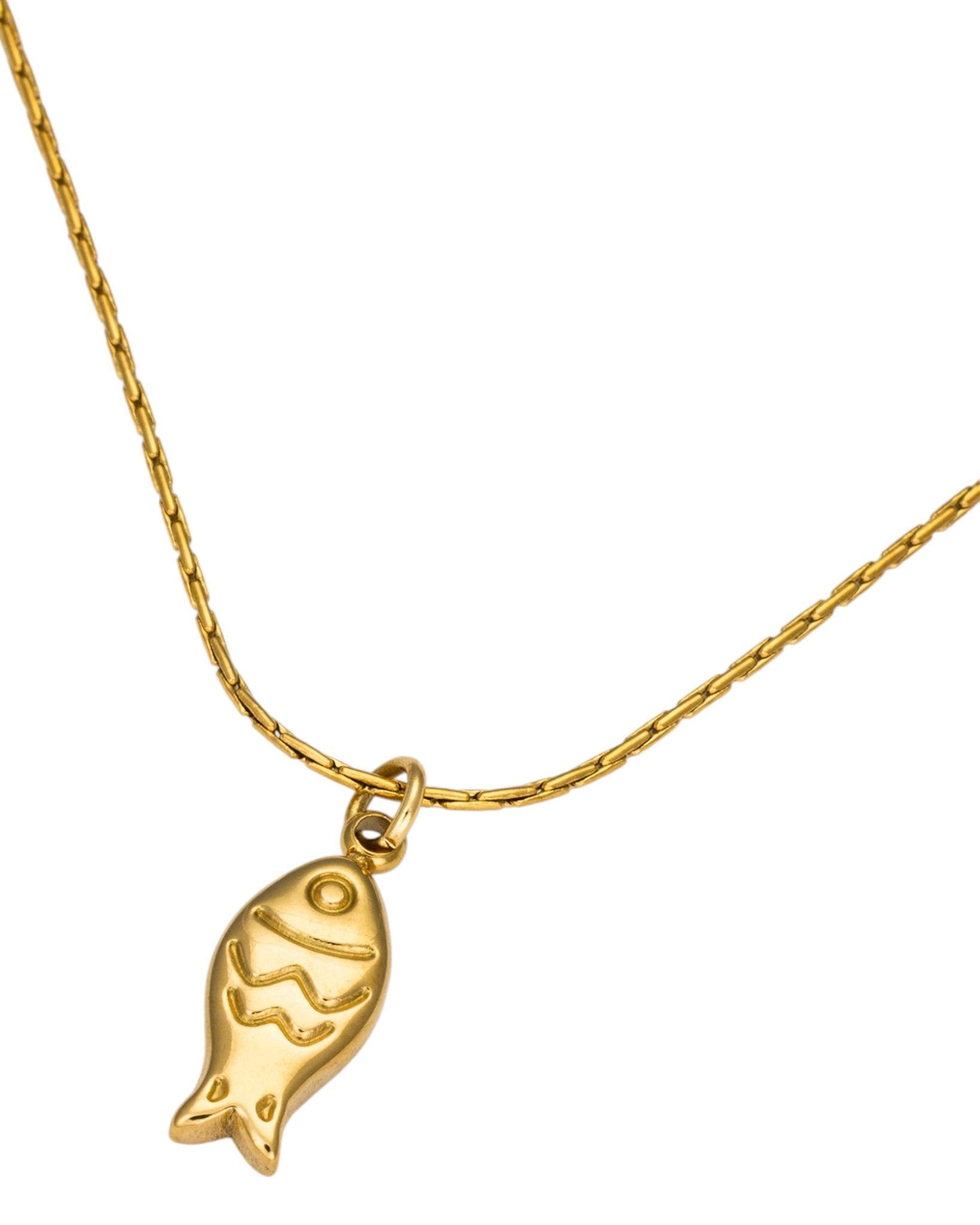 Oceanic Fish Necklace In Gold