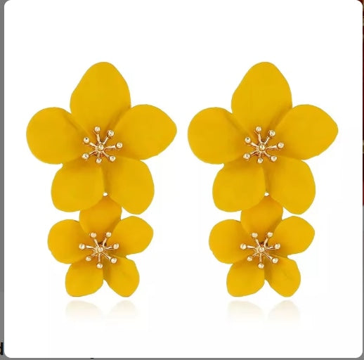 Ochre Floral Earrings