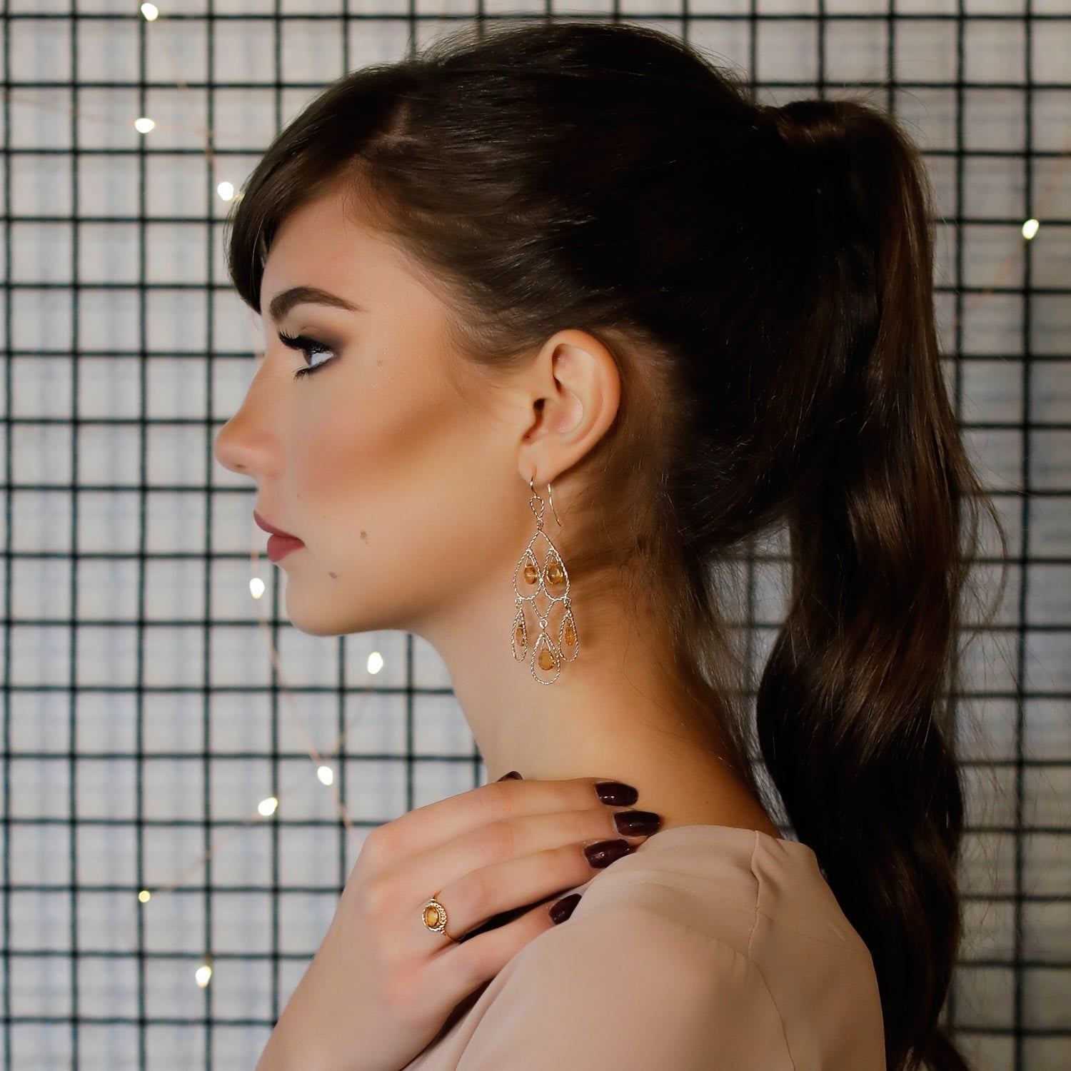 Palermo Citrine Gold Earrings