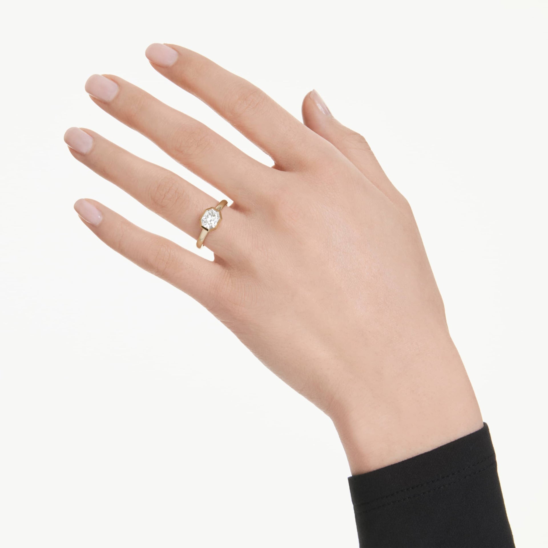OCTAGON BEZEL RING LAB GROWN DIAMONDS 1 0 CT TW OCTAGON SHAPE 14K YELLOW GOLD