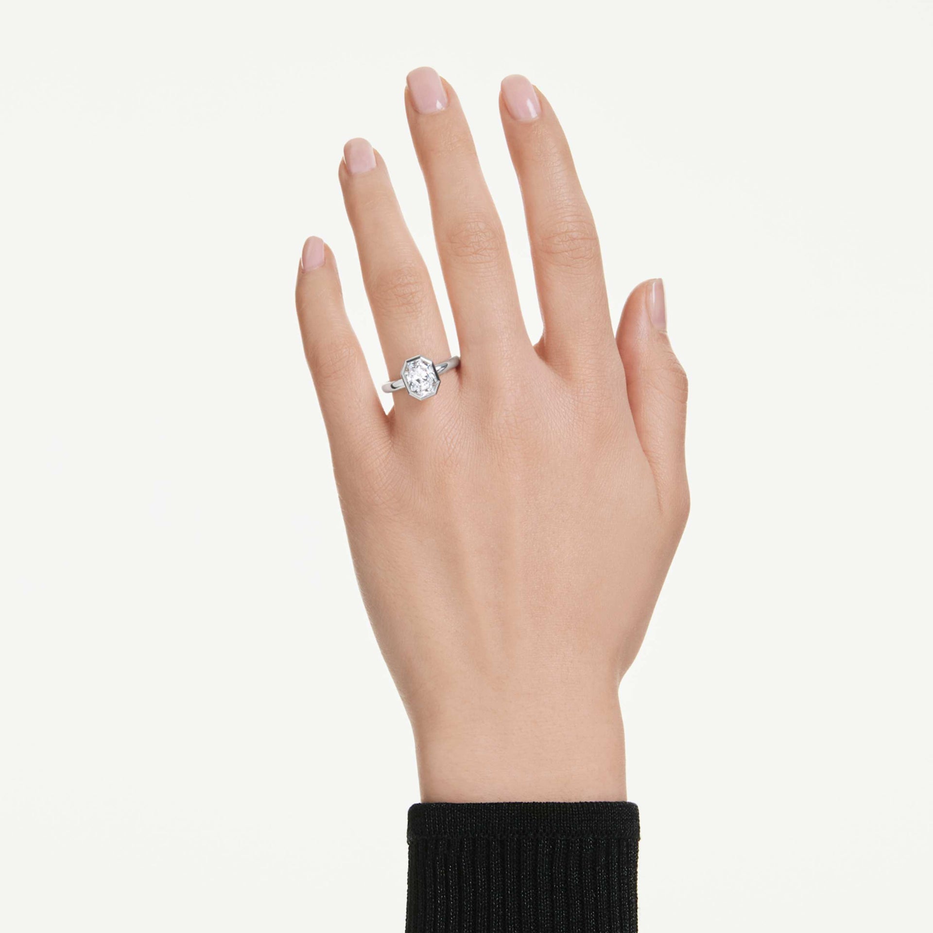 OCTAGON BEZEL RING LAB GROWN DIAMONDS 2 0 CT TW OCTAGON SHAPE 14K WHITE GOLD