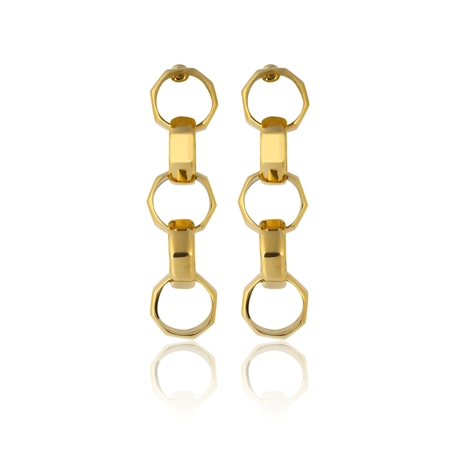 Octagon Chain Drop Earrings