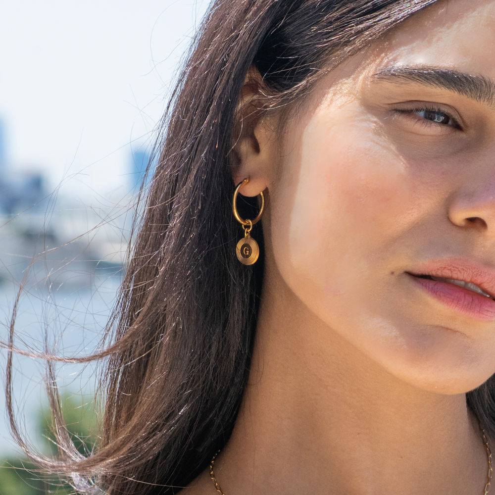 Odeion Initial Earrings in 18K Gold Plating
