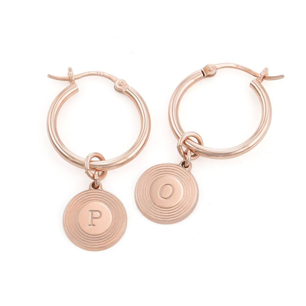 Odeion Initial Earrings in 18K Rose Gold Plating