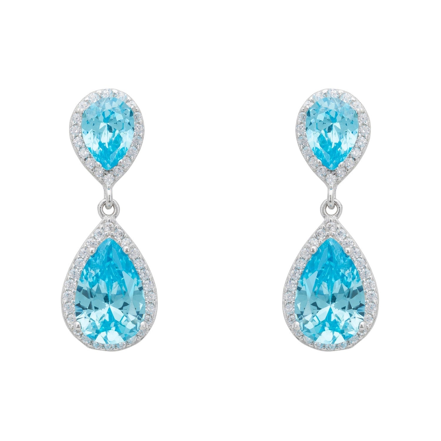 Odette Teardrop Blue Topaz Earrings Silver