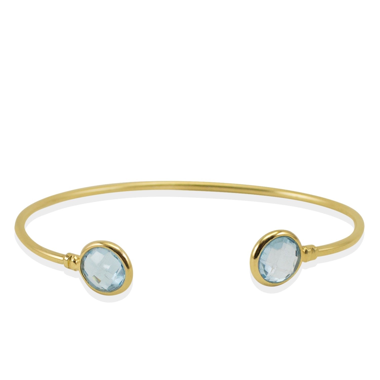 Brio Sky Blue Topaz Gold Vermeil Cuff Bracelet