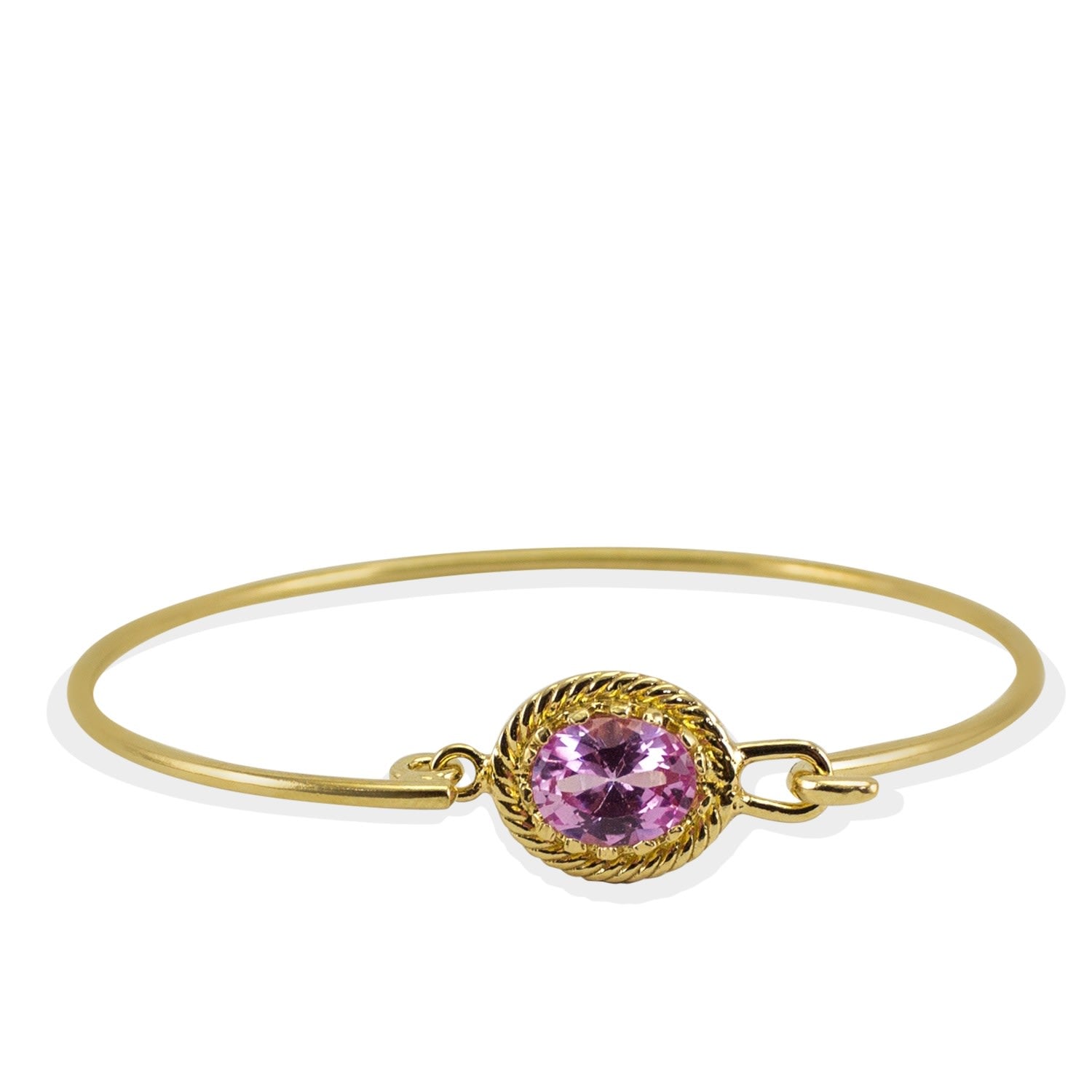 Luccichio Gold-Plated Pink Agate Cuff Bracelet
