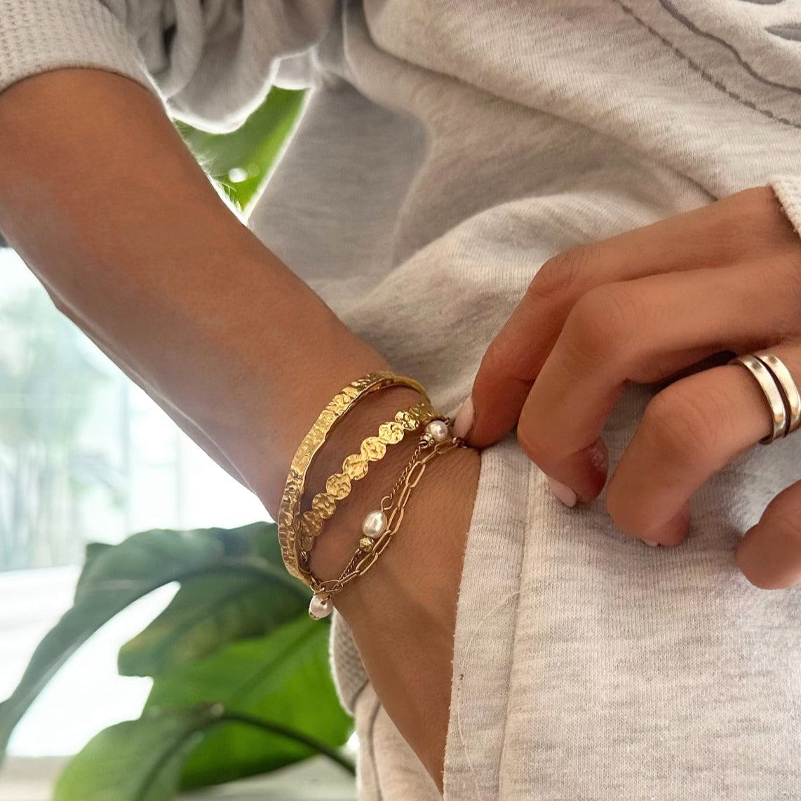 Press Play Gold Cuff Bracelet
