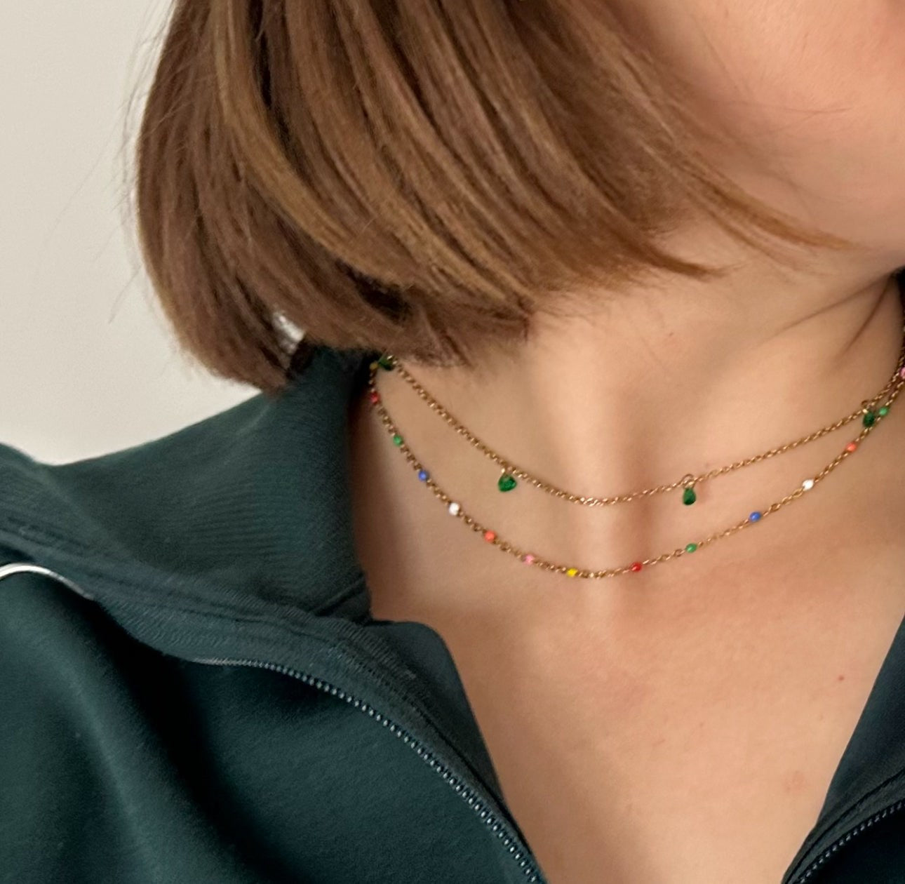 Colour Wave Fine Beaded Waterproof Necklace