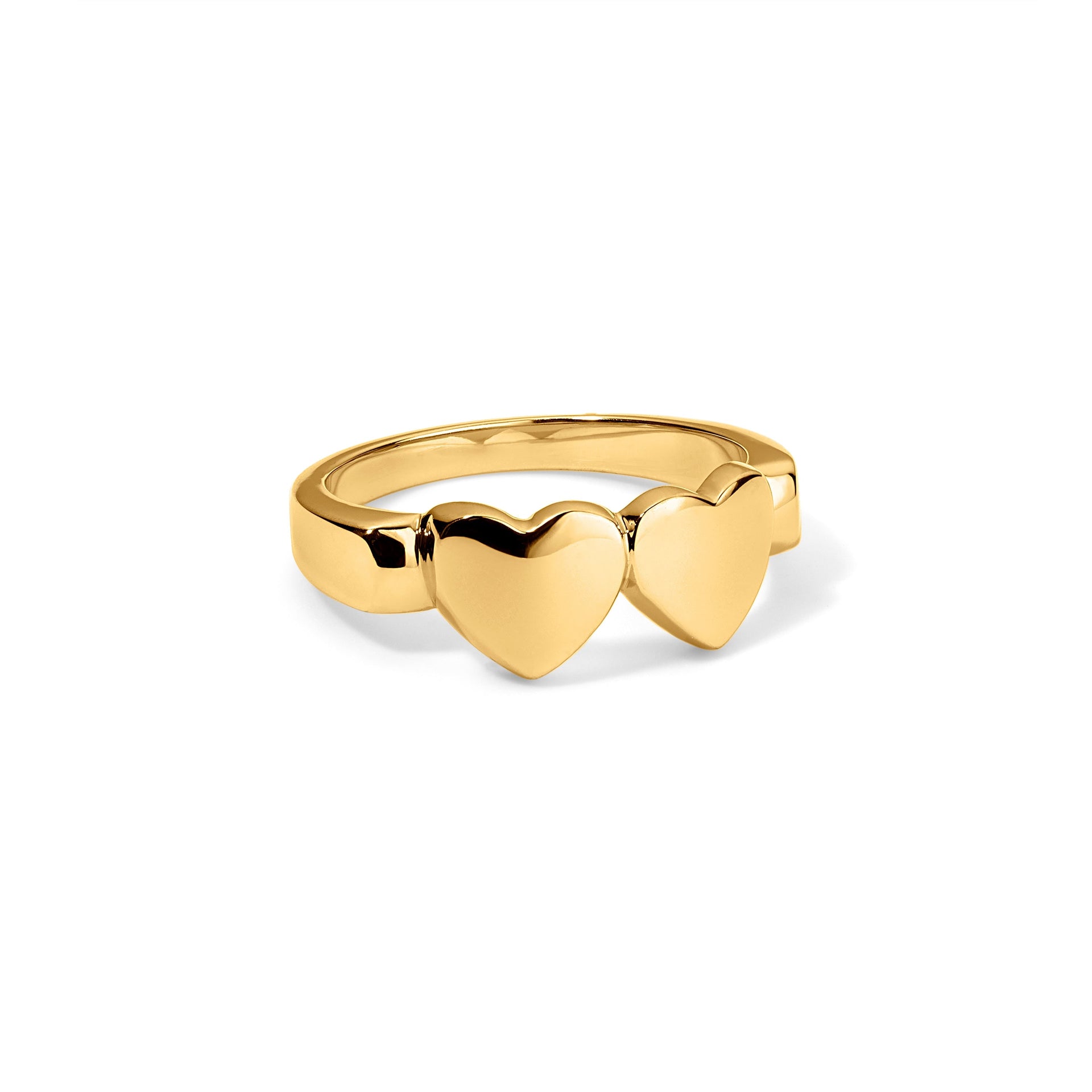 Og Double Heart Ring - Gold Vermeil