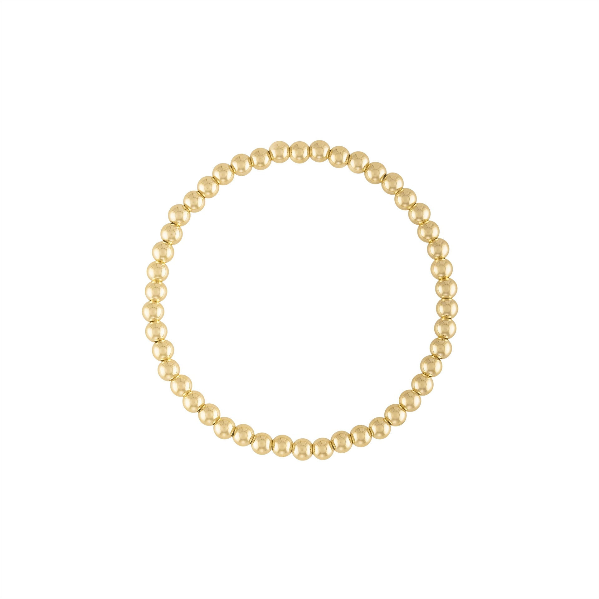 4Mm Gold Bubble Bead Bracelet