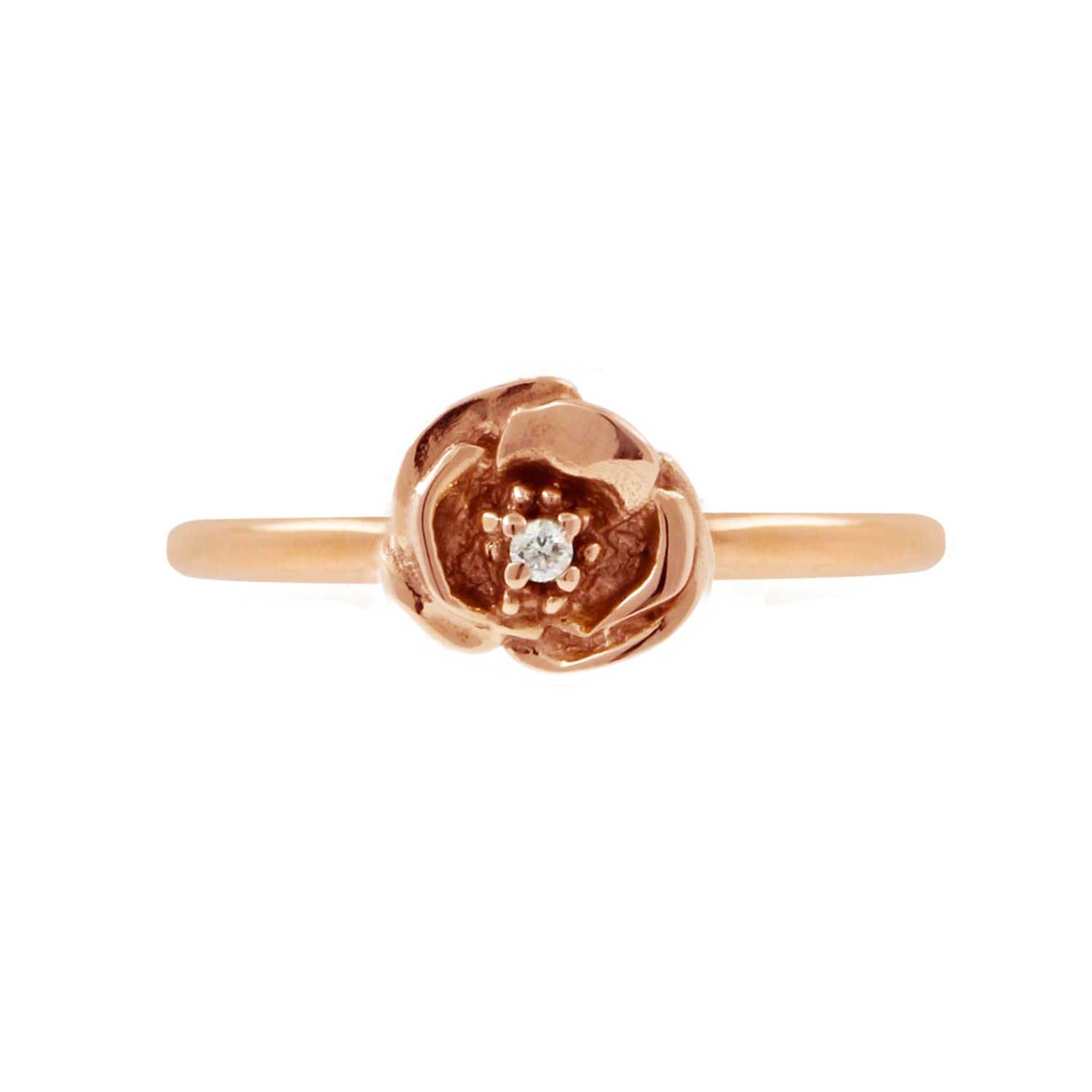 Poppy Diamond Ring – Rose Gold Vermeil