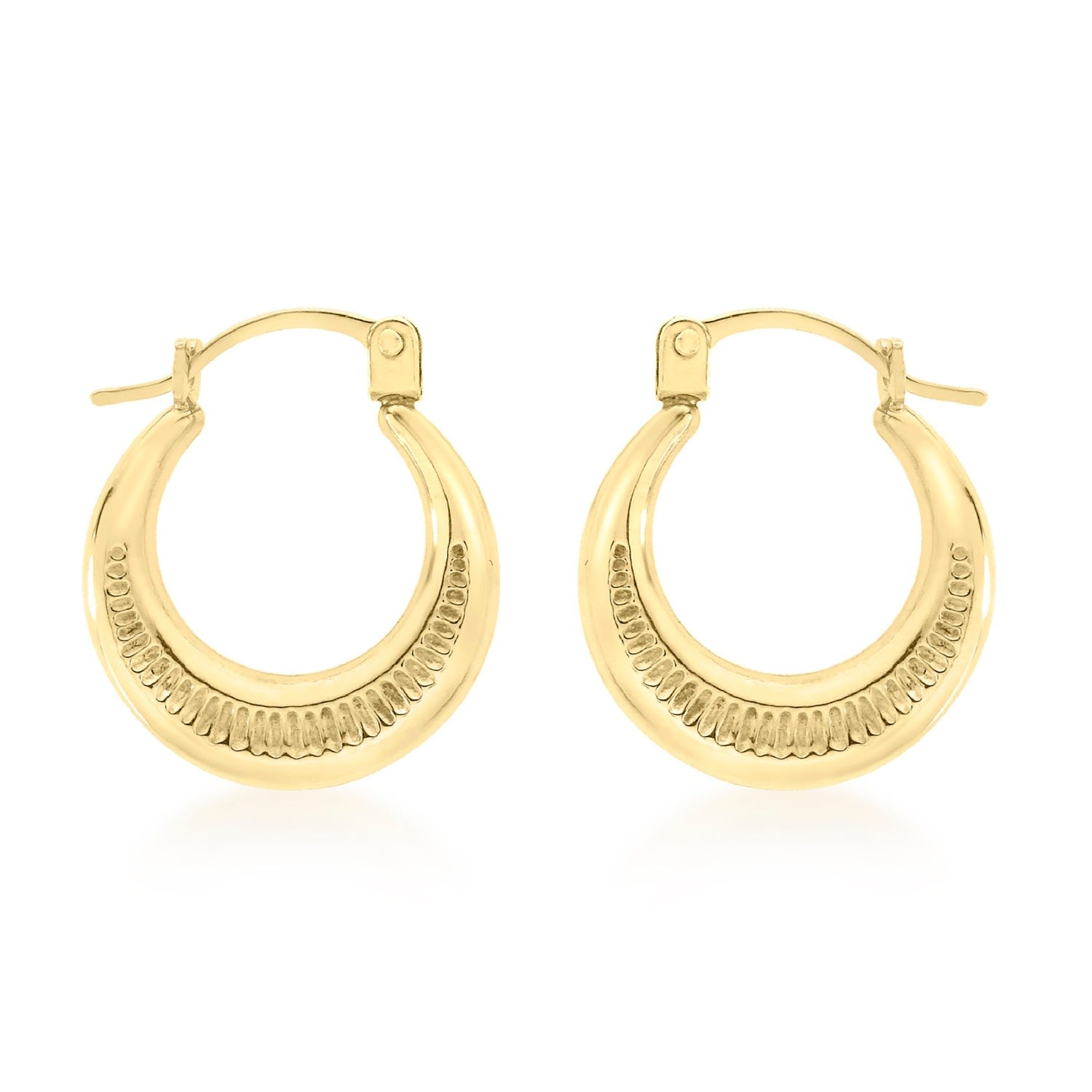 Crescent Moon Creole Gold Hoop Earrings