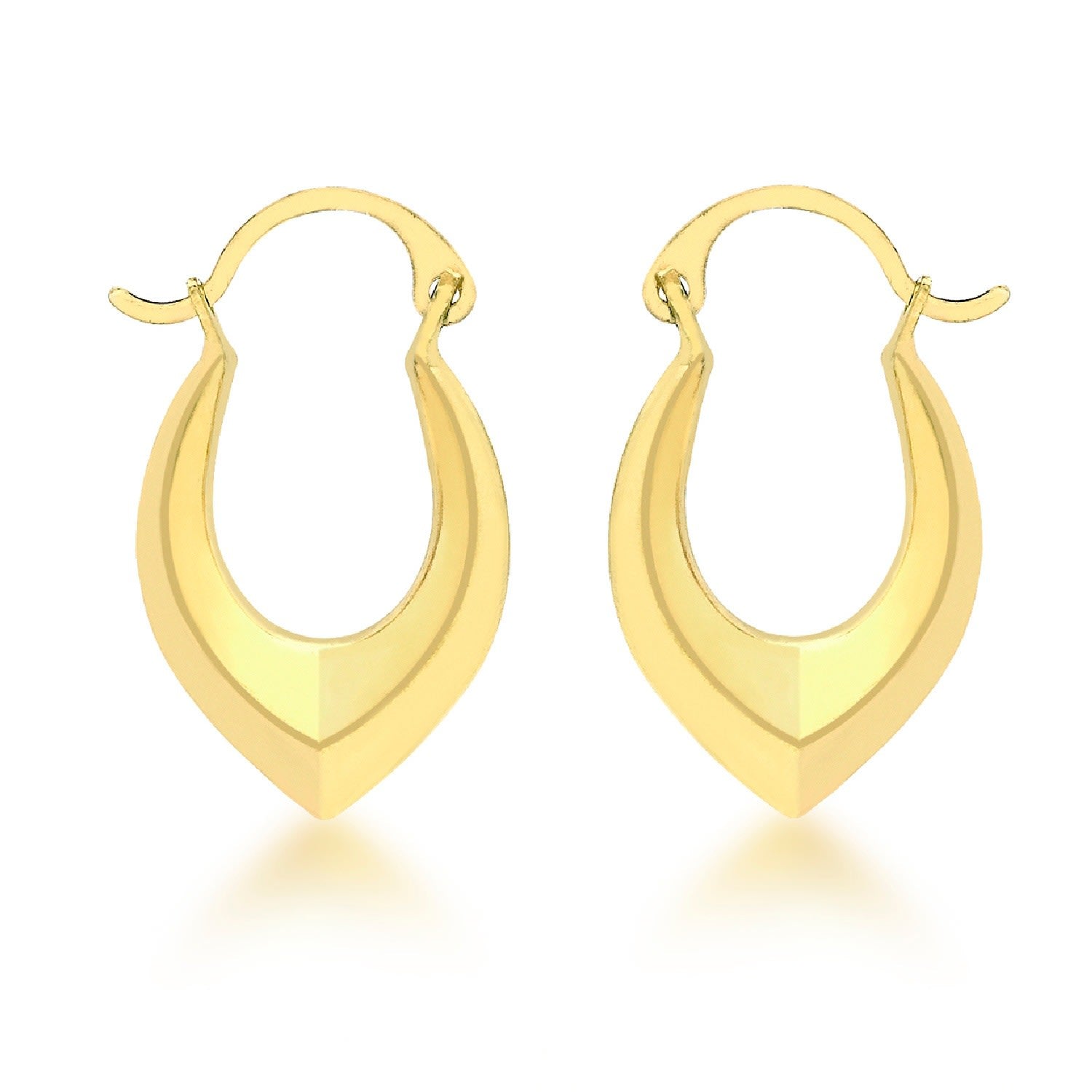 Pointed Gold Creole Earrings