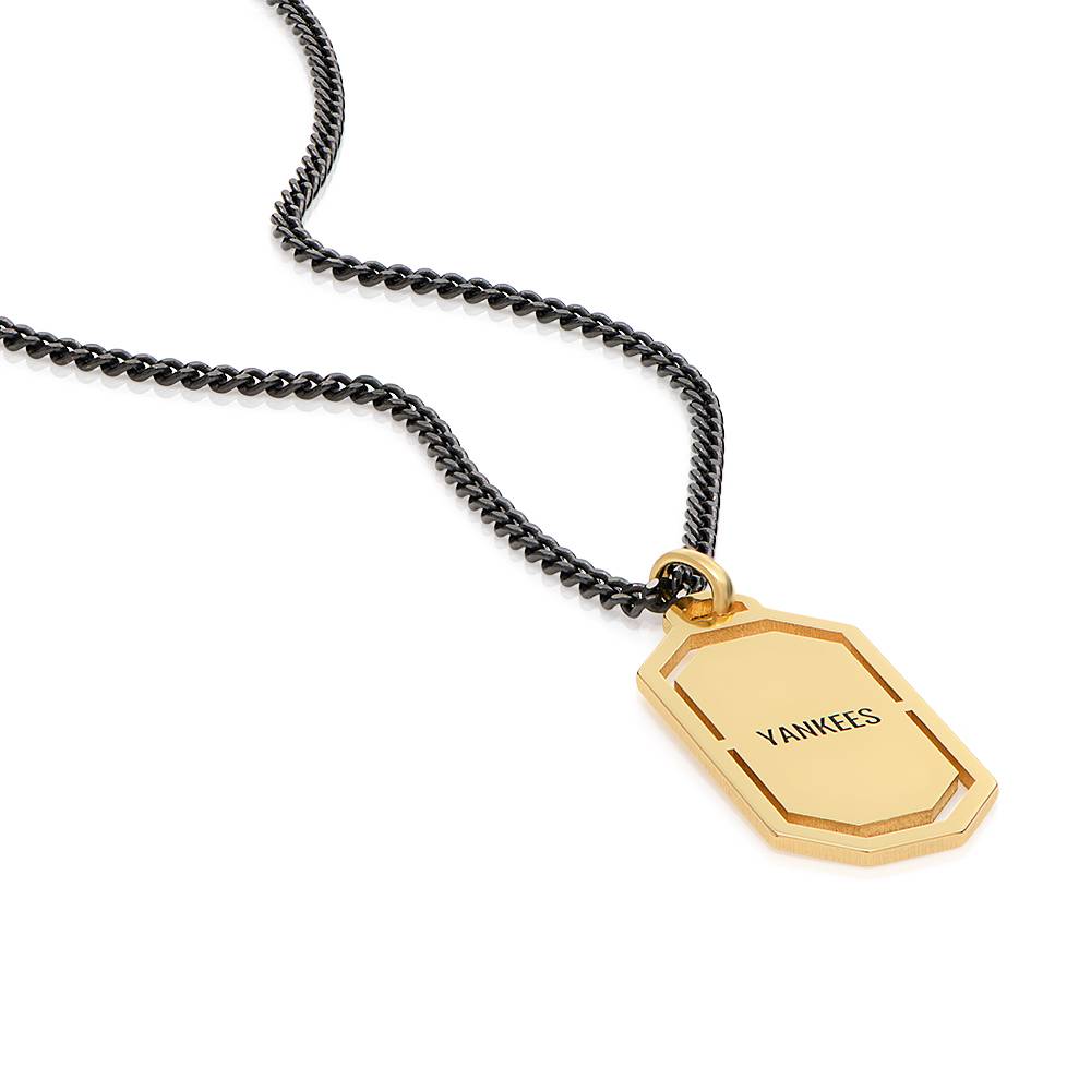Oliver Modern Army Tag Necklace in 18K Gold Plating
