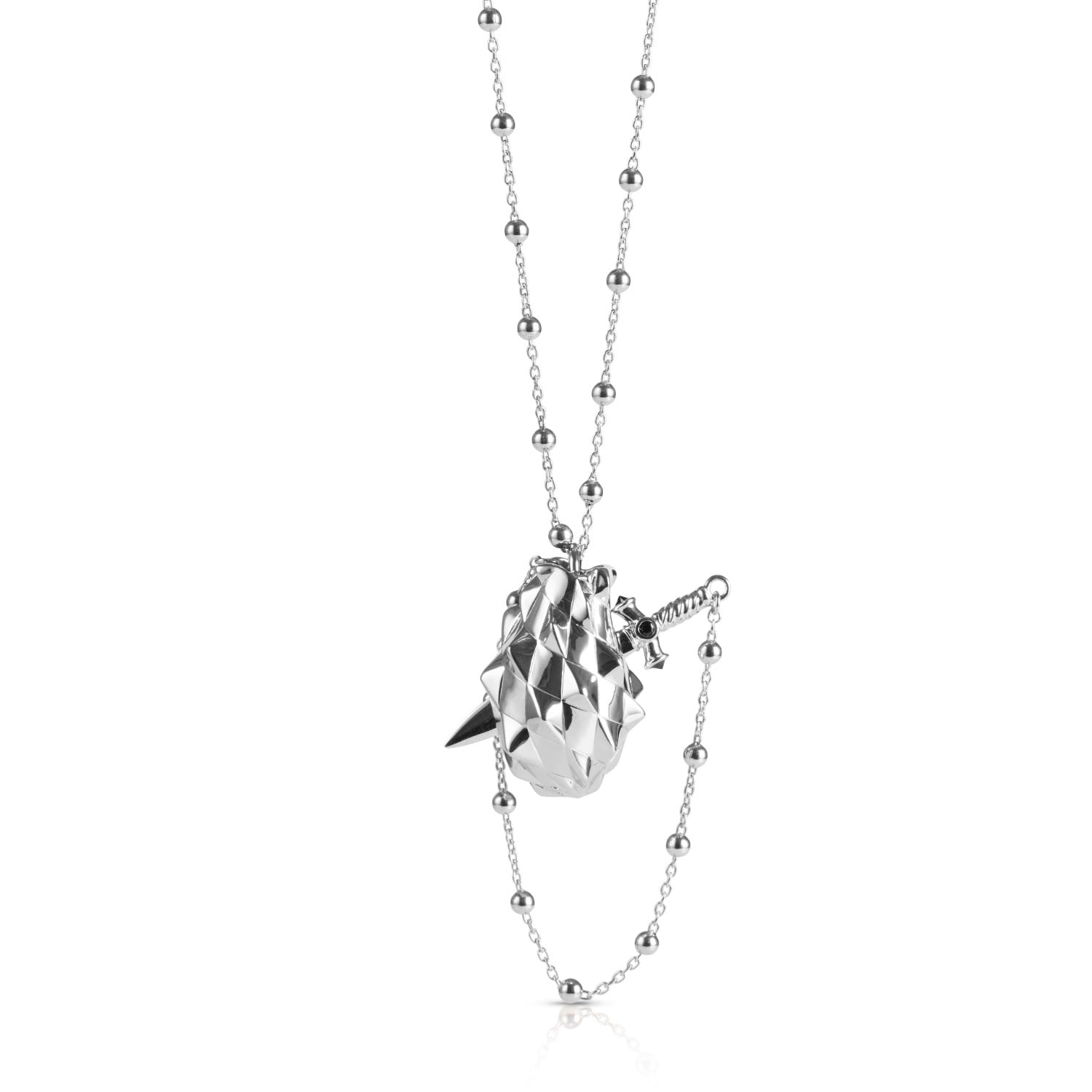 Vampire Heart Pendant Silver