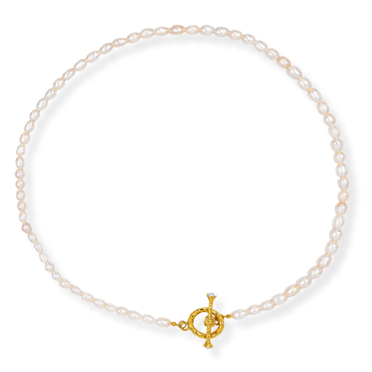 Ondaluz - Classic Pearl Necklace Gold