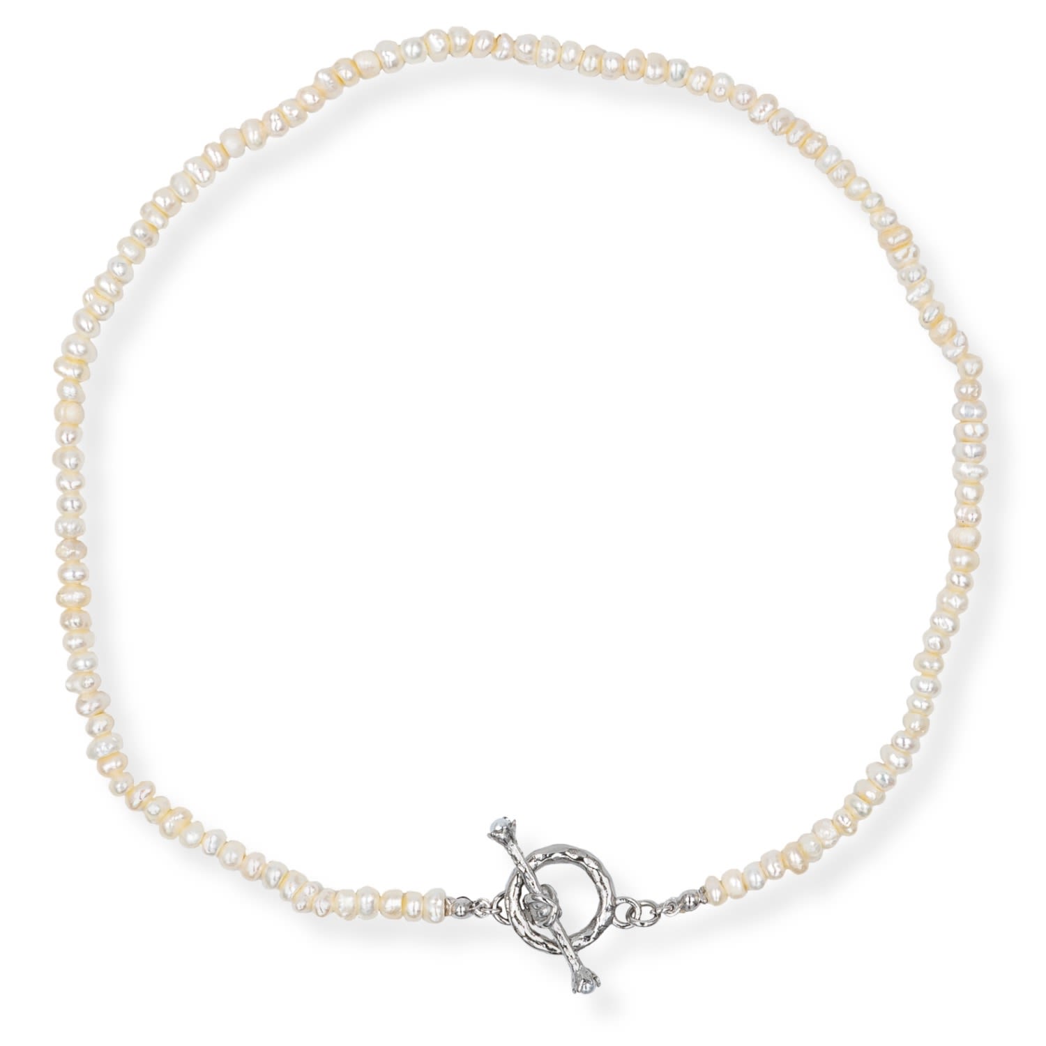 Ondaluz - Classic Pearl Necklace Silver