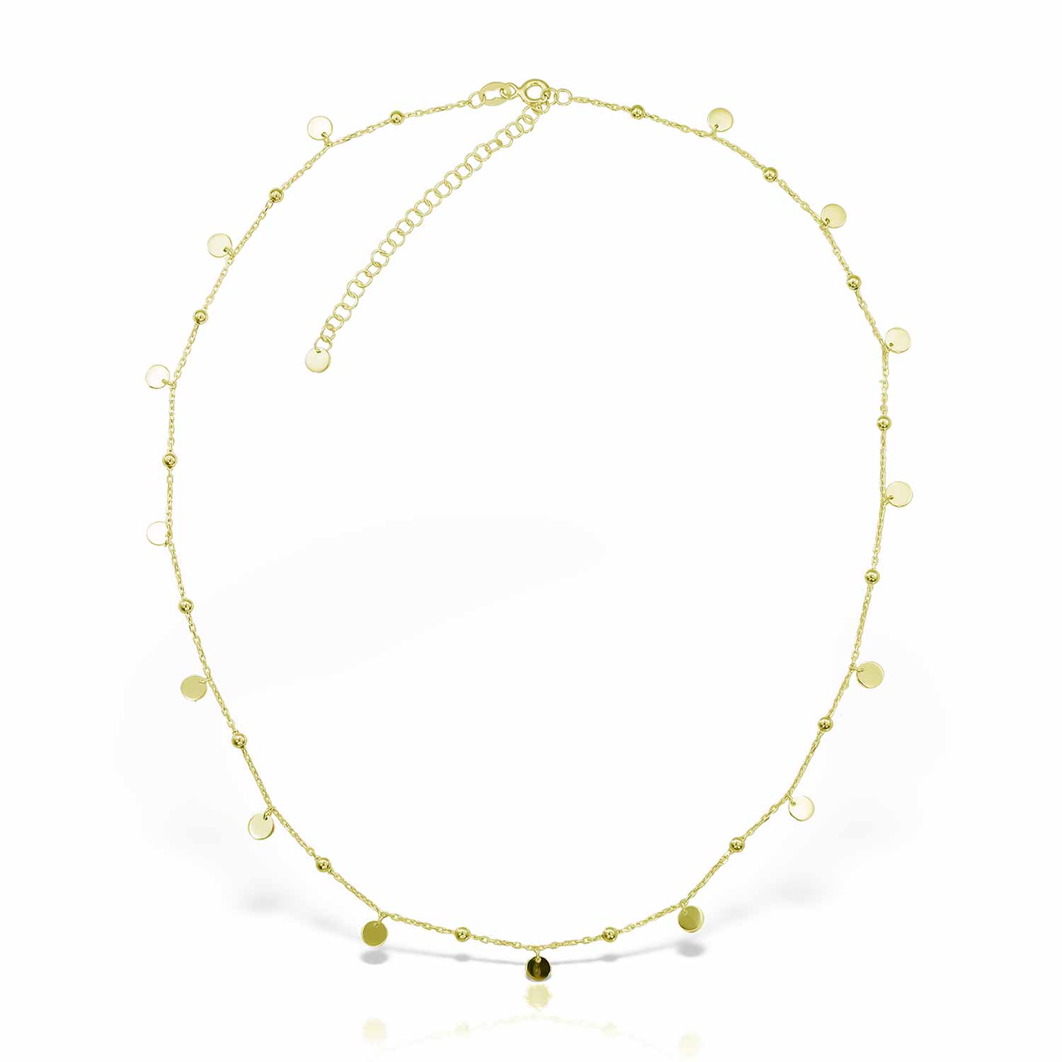 One By One Discs Charm Choker, Gold Vermeil