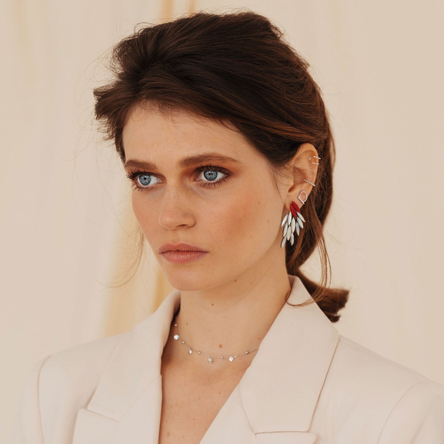 One By One Discs Charm Choker, Gold Vermeil