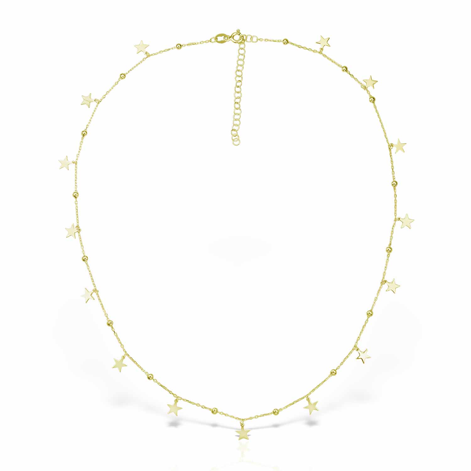 One By One Stars Charm Choker, Gold Vermeil