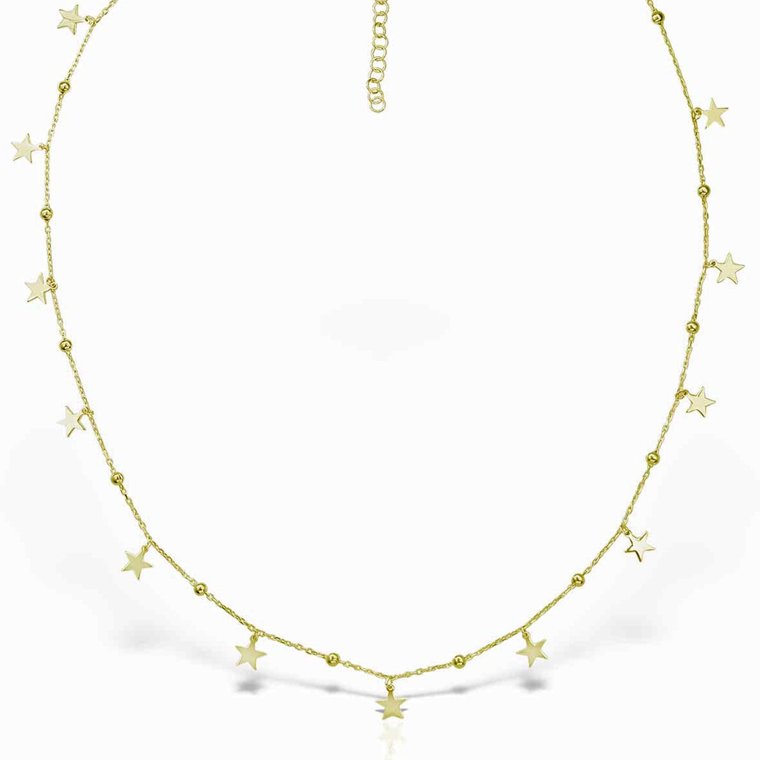 One By One Stars Charm Choker, Gold Vermeil