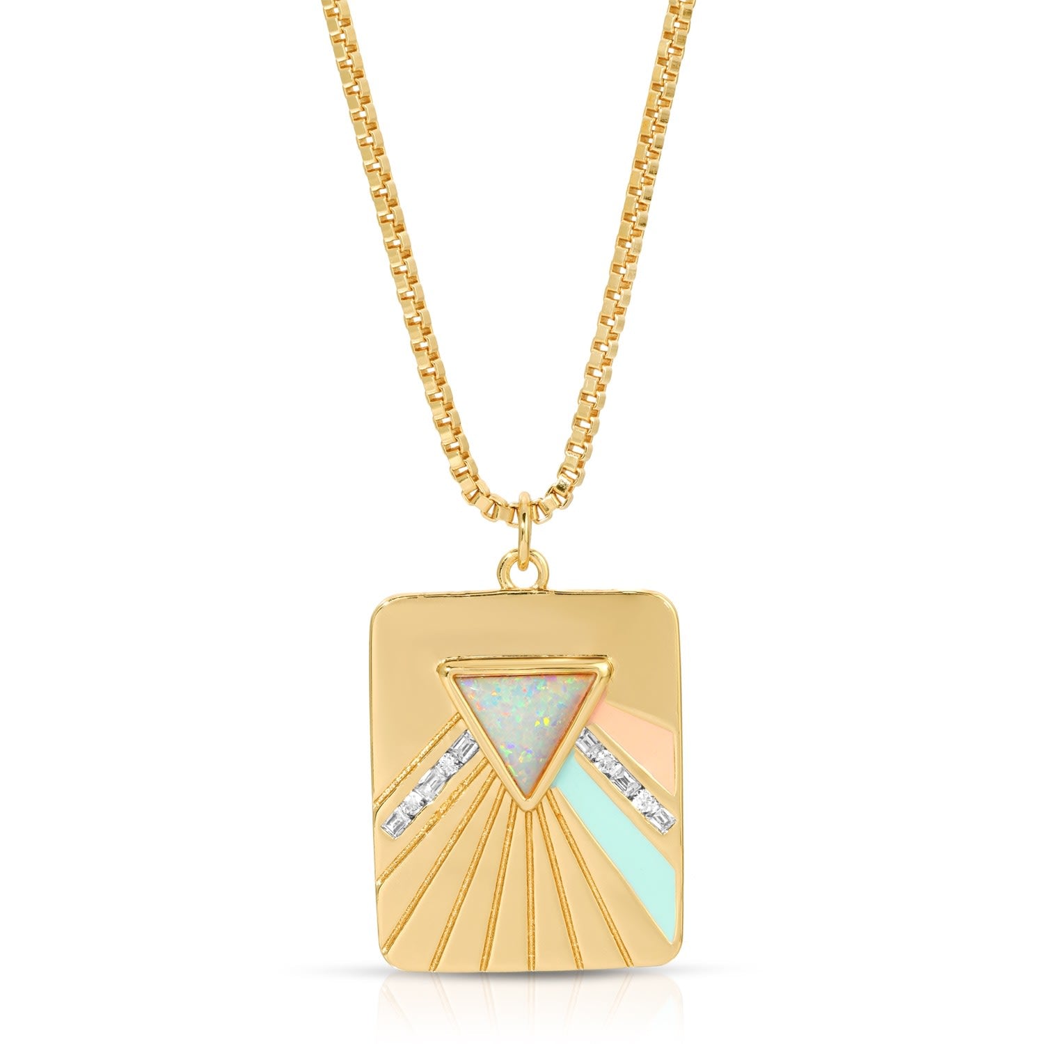 Bright Side Necklace - Coral & Mint