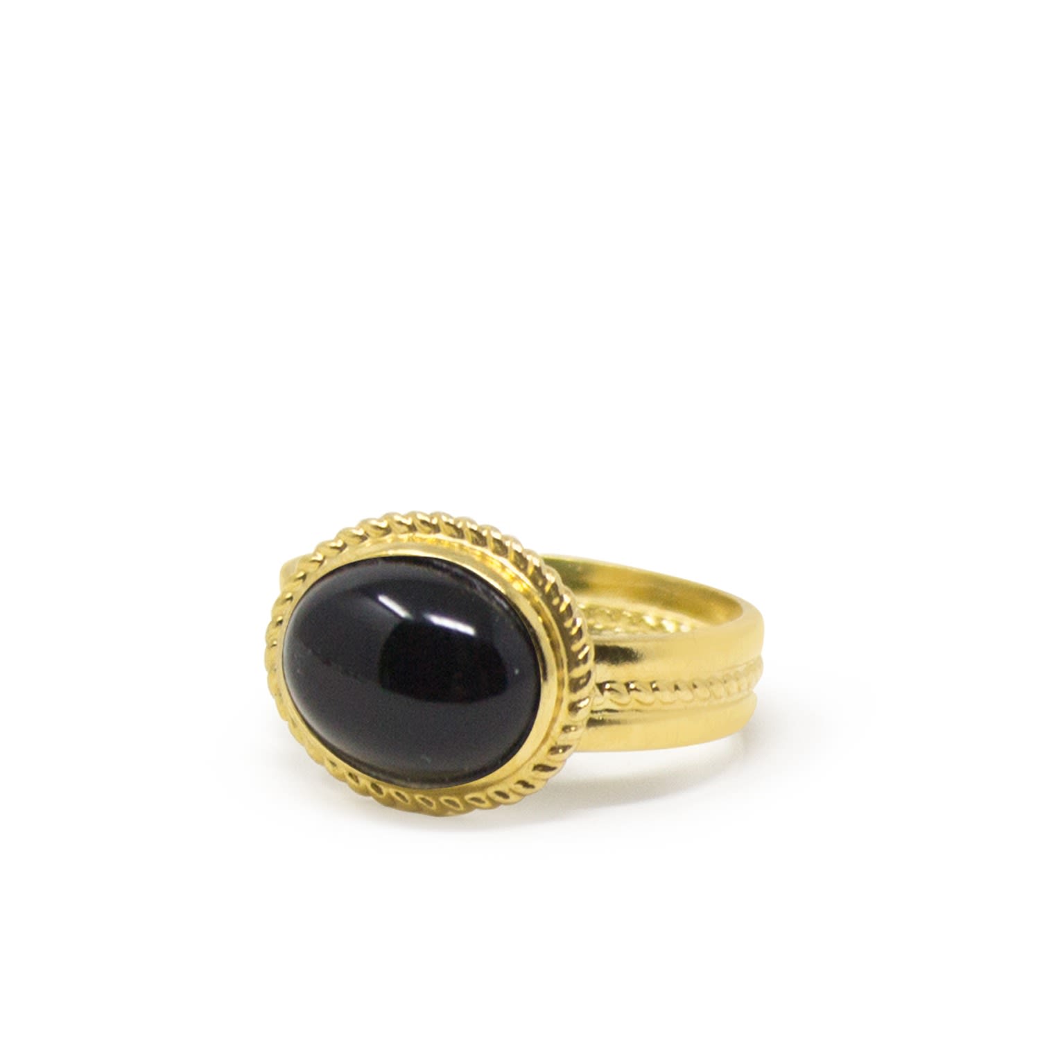 Fascetta Gold-Plated Onyx Ring