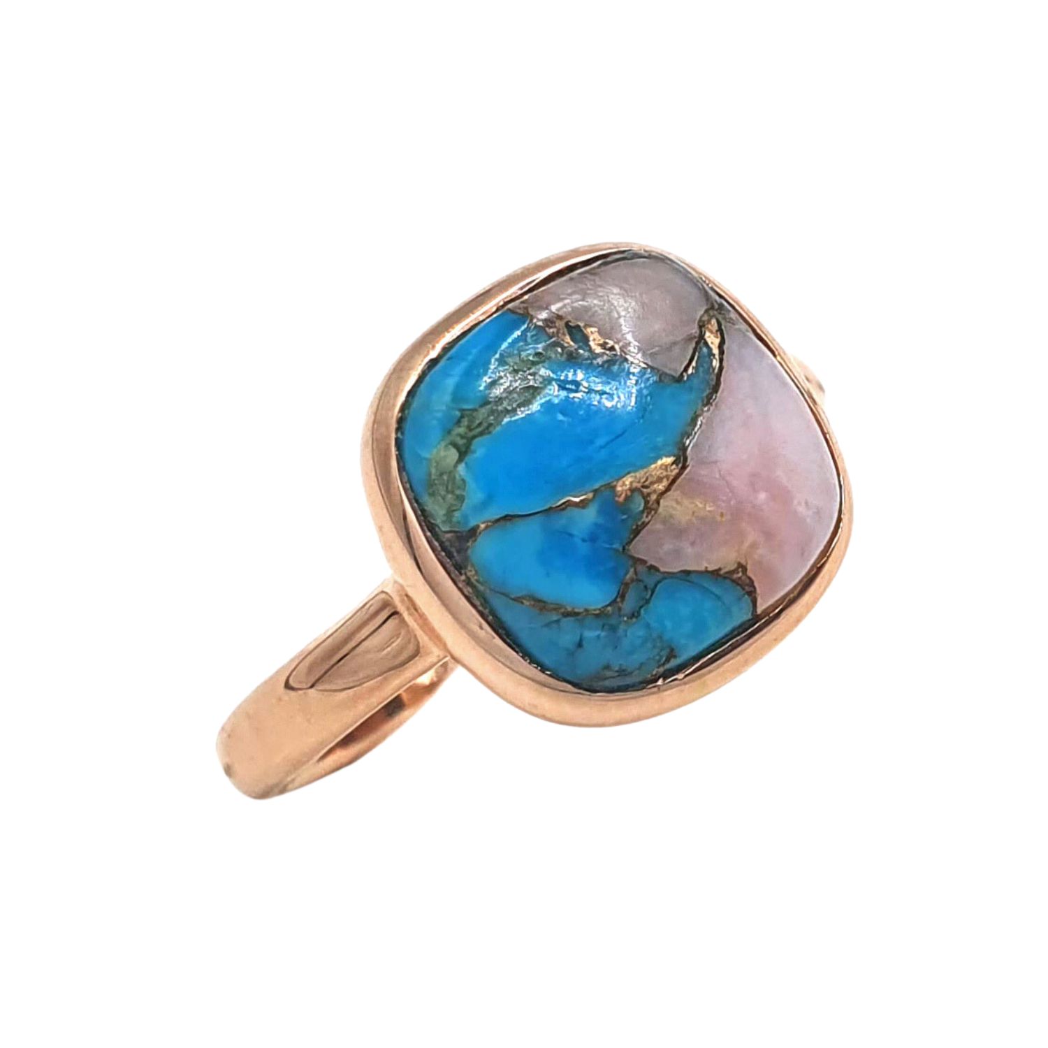 Opal And Turquoise Rose Gold Vermeil Stacking Ring
