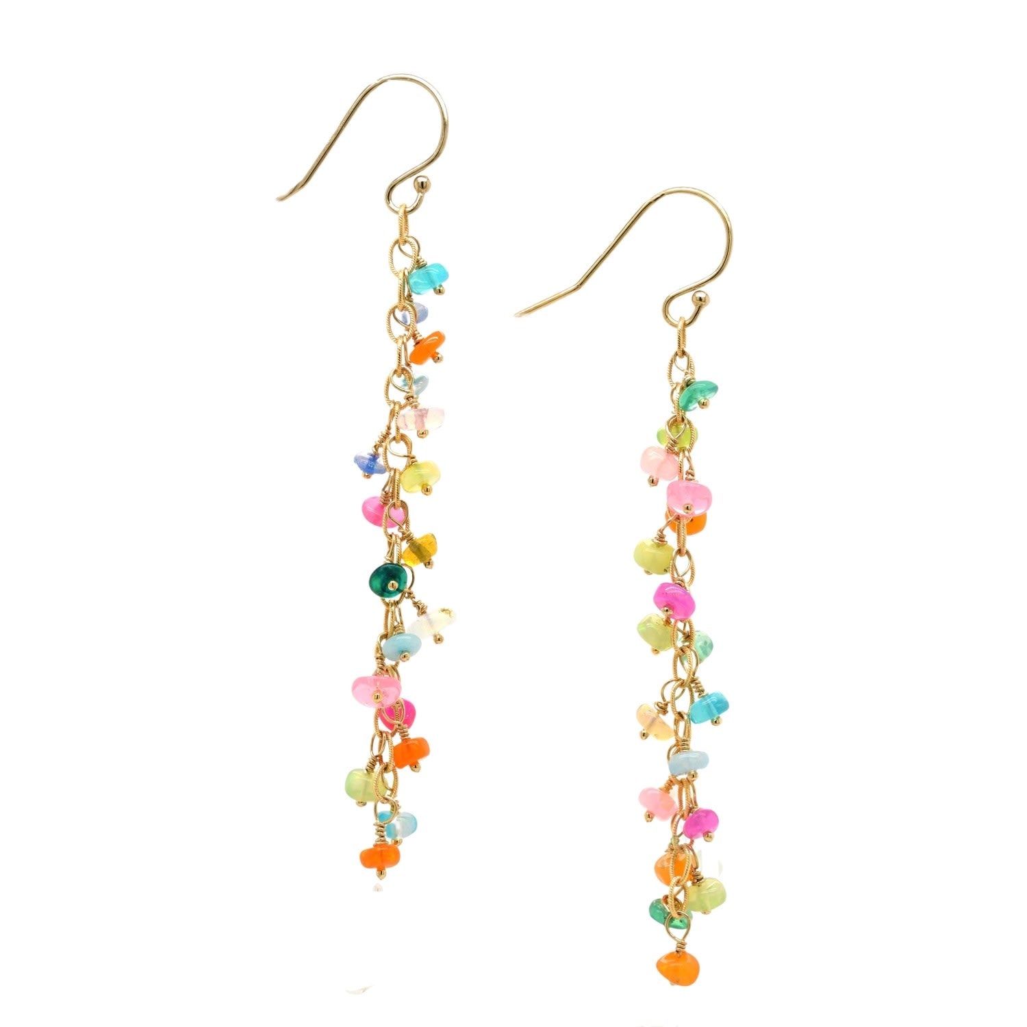 Opal Chain Dangle Earrings